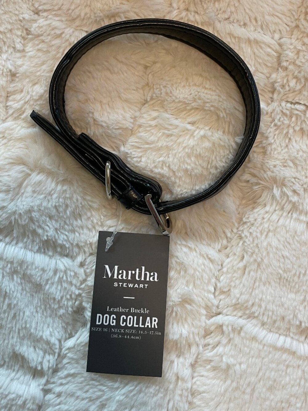 Martha Stewart Leather Buckle Dog Collar NWT